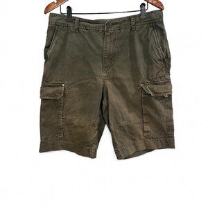Roots Canada Mens Cargo Short Size 33 Khaki Cargo Canvas Streetwear Outdoor
